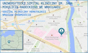 ODDZIAŁ KLINICZNY HEMATOLOGII - UNIWERSYTECKI SZPITAL KLINICZNY IM. JANA MIKULICZA-RADECKIEGO WE WROCŁAWIU - WYB. LUDWIKA PASTEURA 4,  WROCŁAW-ŚRÓDMIEŚCIE
