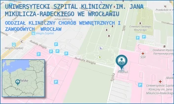 ODDZIAŁ KLINICZNY CHORÓB WEWNĘTRZNYCH I ZAWODOWYCH - UNIWERSYTECKI SZPITAL KLINICZNY IM. JANA MIKULICZA-RADECKIEGO WE WROCŁAWIU - UL. BOROWSKA 213,  WROCŁAW