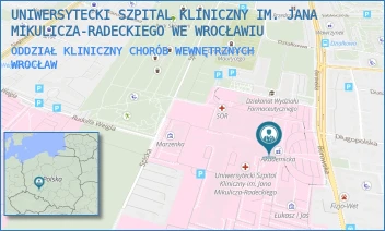 ODDZIAŁ KLINICZNY CHORÓB WEWNĘTRZNYCH - UNIWERSYTECKI SZPITAL KLINICZNY IM. JANA MIKULICZA-RADECKIEGO WE WROCŁAWIU - UL. BOROWSKA 213,  WROCŁAW