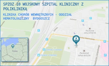 KLINIKA CHORÓB WEWNĘTRZNYCH - ODDZIAŁ HEMATOLOGICZNY - SPZOZ 10 WOJSKOWY SZPITAL KLINICZNY Z POLIKLINIKĄ - POWSTAŃCÓW WARSZAWY 5,  BYDGOSZCZ