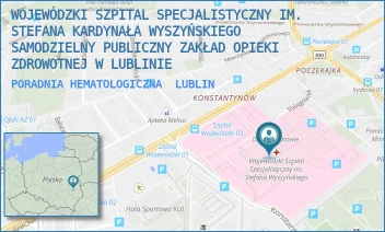 PORADNIA HEMATOLOGICZNA - WOJEWÓDZKI SZPITAL SPECJALISTYCZNY IM. STEFANA KARDYNAŁA WYSZYŃSKIEGO SAMODZIELNY PUBLICZNY ZAKŁAD OPIEKI ZDROWOTNEJ W LUBLINIE - AL. KRAŚNICKA 100, LUBLIN