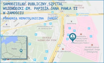 PORADNIA HEMATOLOGICZNA - SAMODZIELNY PUBLICZNY SZPITAL WOJEWÓDZKI IM. PAPIEŻA JANA PAWŁA II W ZAMOŚCIU - ALEJE JANA PAWŁA 10, ZAMOŚĆ