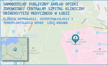KLINIKA NEFROLOGII, HIPERTENSJOLOGII I TRANSPLANTOLOGII NEREK - SAMODZIELNY PUBLICZNY ZAKŁAD OPIEKI ZDROWOTNEJ CENTRALNY SZPITAL KLINICZNY UNIWERSYTETU MEDYCZNEGO W ŁODZI - UL. POMORSKA 251,  ŁÓDŹ-WIDZEW