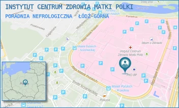 PORADNIA NEFROLOGICZNA - INSTYTUT CENTRUM ZDROWIA MATKI POLKI - UL. RZGOWSKA 281/289,  ŁÓDŹ-GÓRNA