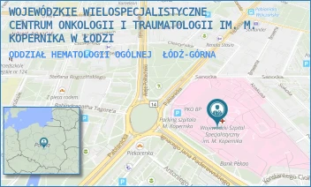ODDZIAŁ HEMATOLOGII OGÓLNEJ - WOJEWÓDZKIE WIELOSPECJALISTYCZNE CENTRUM ONKOLOGII I TRAUMATOLOGII IM. M. KOPERNIKA W ŁODZI - UL. PABIANICKA 62,  ŁÓDŹ-GÓRNA