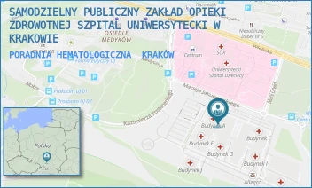 PORADNIA HEMATOLOGICZNA - SAMODZIELNY PUBLICZNY ZAKŁAD OPIEKI ZDROWOTNEJ SZPITAL UNIWERSYTECKI W KRAKOWIE - UL. MACIEJA JAKUBOWSKIEGO 2,  KRAKÓW