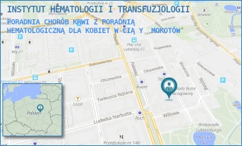 PORADNIA CHORÓB KRWI Z PORADNIĄ HEMATOLOGICZNĄ DLA KOBIET W CIĄY - INSTYTUT HEMATOLOGII I TRANSFUZJOLOGII - CHOCIMSKA 5,  MOKOTÓW