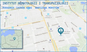 PORADNIA CHORÓB KRWI - INSTYTUT HEMATOLOGII I TRANSFUZJOLOGII - CHOCIMSKA 5,  WARSZAWA MOKOTÓW