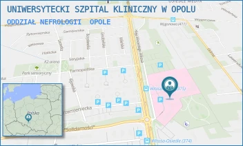 ODDZIAŁ NEFROLOGII - UNIWERSYTECKI SZPITAL KLINICZNY W OPOLU - UL. ALEJA WINCENTEGO WITOSA 26,  OPOLE
