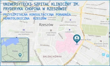PRZYSZPITALNA KONSULTACYJNA PORADNIA HEMATOLOGICZNA - UNIWERSYTECKI SZPITAL KLINICZNY IM. FRYDERYKA CHOPINA W RZESZOWIE - UL. CHOPINA 2,  RZESZÓW