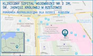 PORADNIA NEFROLOGICZNA DLA DZIECI - KLINICZNY SZPITAL WOJEWÓDZKI NR 2 IM. ŚW. JADWIGI KRÓLOWEJ W RZESZOWIE - UL. LWOWSKA 60,  RZESZÓW