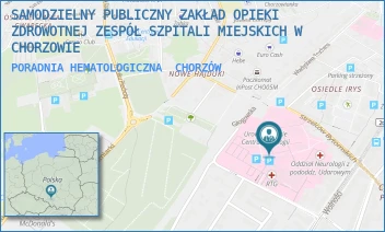 PORADNIA HEMATOLOGICZNA - SAMODZIELNY PUBLICZNY ZAKŁAD OPIEKI ZDROWOTNEJ ZESPÓŁ SZPITALI MIEJSKICH W CHORZOWIE - UL. STRZELCÓW BYTOMSKICH 11,  CHORZÓW