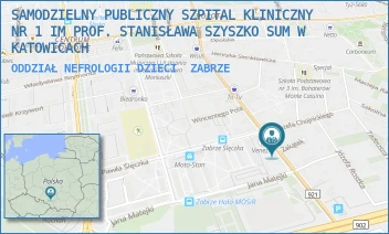 ODDZIAŁ NEFROLOGII DZIECI - SAMODZIELNY PUBLICZNY SZPITAL KLINICZNY NR 1 IM PROF. STANISŁAWA SZYSZKO SUM W KATOWICACH - UL. 3 MAJA 13-15,  ZABRZE
