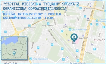 ODDZIAŁ INTERNISTYCZNY O PROFILU GASTROENTEROLOGICZNYM - "SZPITAL MIEJSKI W TYCHACH" SPÓŁKA Z OGRANICZONĄ ODPOWIEDZIALNOŚCIĄ - UL. CICHA 27,  TYCHY