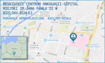PORADNIA HEMATOLOGICZNA - BESKIDZKIE CENTRUM ONKOLOGII-SZPITAL MIEJSKI IM.JANA PAWŁA II W BIELSKU-BIAŁEJ - WYZWOLENIA 18,  BIELSKO-BIAŁA