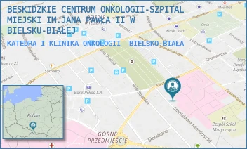 KATEDRA I KLINIKA ONKOLOGII - BESKIDZKIE CENTRUM ONKOLOGII-SZPITAL MIEJSKI IM.JANA PAWŁA II W BIELSKU-BIAŁEJ - UL. STANISŁAWA WYSPIAŃSKIEGO 21,  BIELSKO-BIAŁA