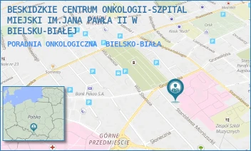 PORADNIA ONKOLOGICZNA - BESKIDZKIE CENTRUM ONKOLOGII-SZPITAL MIEJSKI IM.JANA PAWŁA II W BIELSKU-BIAŁEJ - UL. STANISŁAWA WYSPIAŃSKIEGO 21,  BIELSKO-BIAŁA