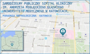 PORADNIA NEFROLOGICZNA - SAMODZIELNY PUBLICZNY SZPITAL KLINICZNY IM. ANDRZEJA MIELĘCKIEGO ŚLĄSKIEGO UNIWERSYTETU MEDYCZNEGO W KATOWICACH, - UL. FRANCUSKA 20-24,  KATOWICE