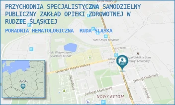 PORADNIA HEMATOLOGICZNA - PRZYCHODNIA SPECJALISTYCZNA SAMODZIELNY PUBLICZNY ZAKŁAD OPIEKI ZDROWOTNEJ W RUDZIE ŚLĄSKIEJ - UL. PIOTRA NIEDURNEGO 50D,  RUDA ŚLĄSKA
