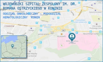 ODDZIAŁ ONKOLOGICZNY - PODODDZIAŁ HEMATOLOGICZNY - WOJEWÓDZKI SZPITAL ZESPOLONY IM. DR. ROMANA OSTRZYCKIEGO W KONINIE - KARDYNAŁA S. WYSZYŃSKIEGO 1, KONIN