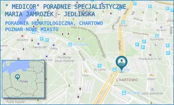 PORADNIA HEMATOLOGICZNA, CHARTOWO - " MEDICOR" PORADNIE SPECJALISTYCZNE MARIA JAMROZEK - JEDLIŃSKA - CHARTOWO 27/U 11,  POZNAŃ-NOWE MIASTO