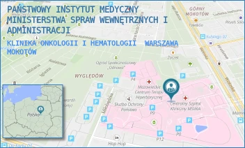 KLINIKA ONKOLOGII I HEMATOLOGII - PAŃSTWOWY INSTYTUT MEDYCZNY MINISTERSTWA SPRAW WEWNĘTRZNYCH I ADMINISTRACJI - WOŁOSKA 137,  WARSZAWA MOKOTÓW